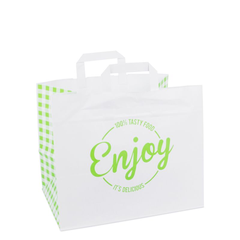 Papieren take away tassen - Enjoy groen